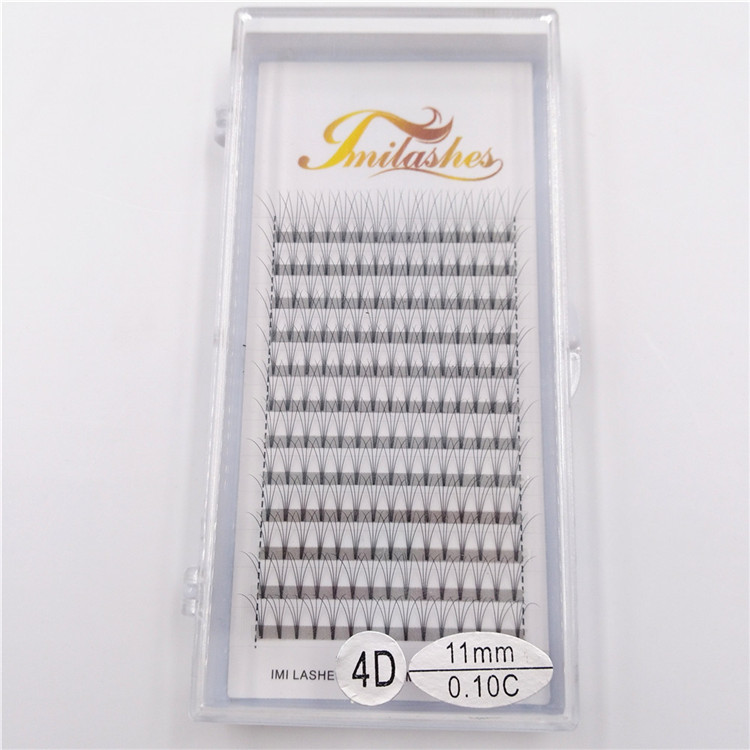 High quality short stem premade volume eyelash extensions 4D fan wholesale-V