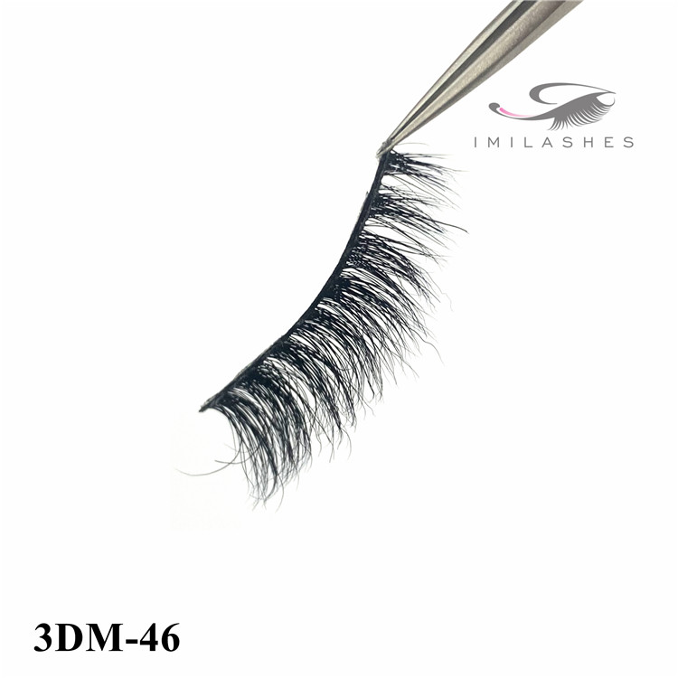 Reusable soft black cotton mink false eyelash wholesale-V