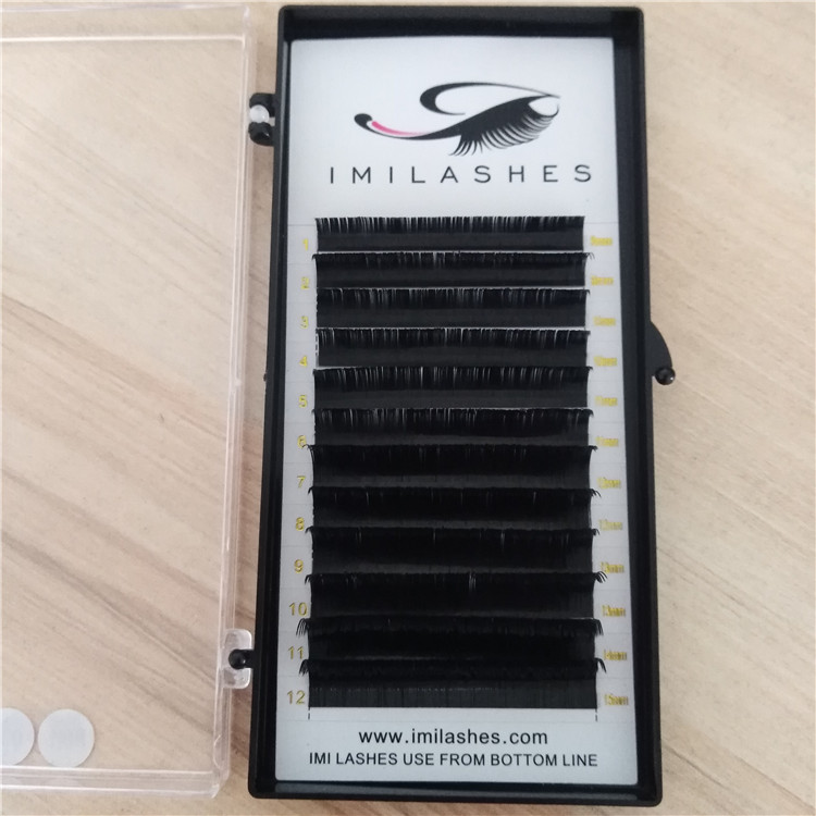 Black ellipse flat individual lashes wholesale-V