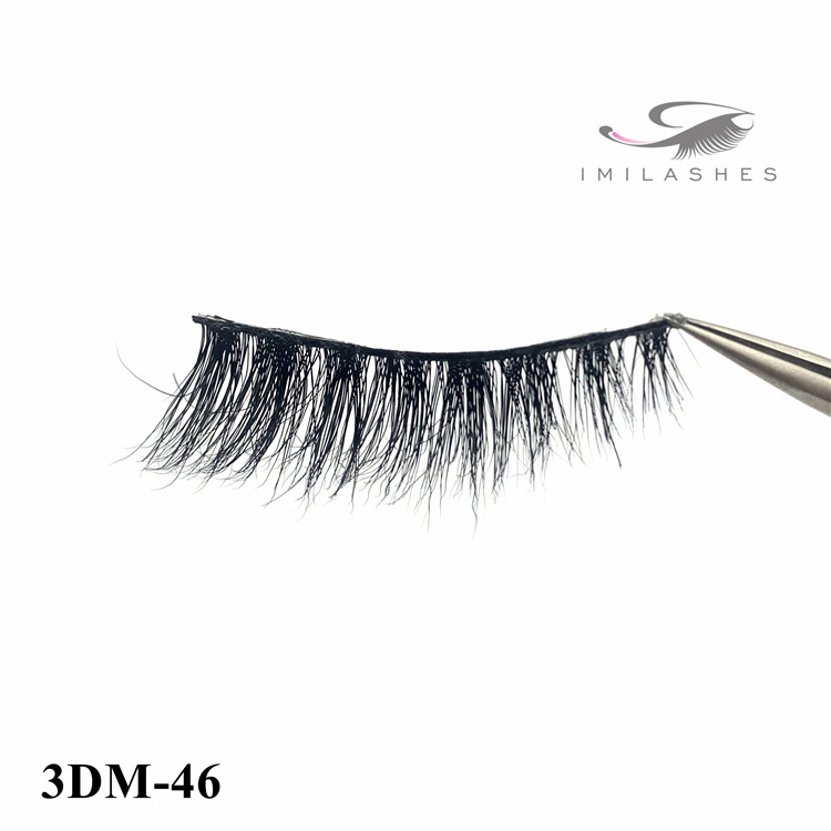 Reusable soft black cotton mink false eyelash wholesale-V