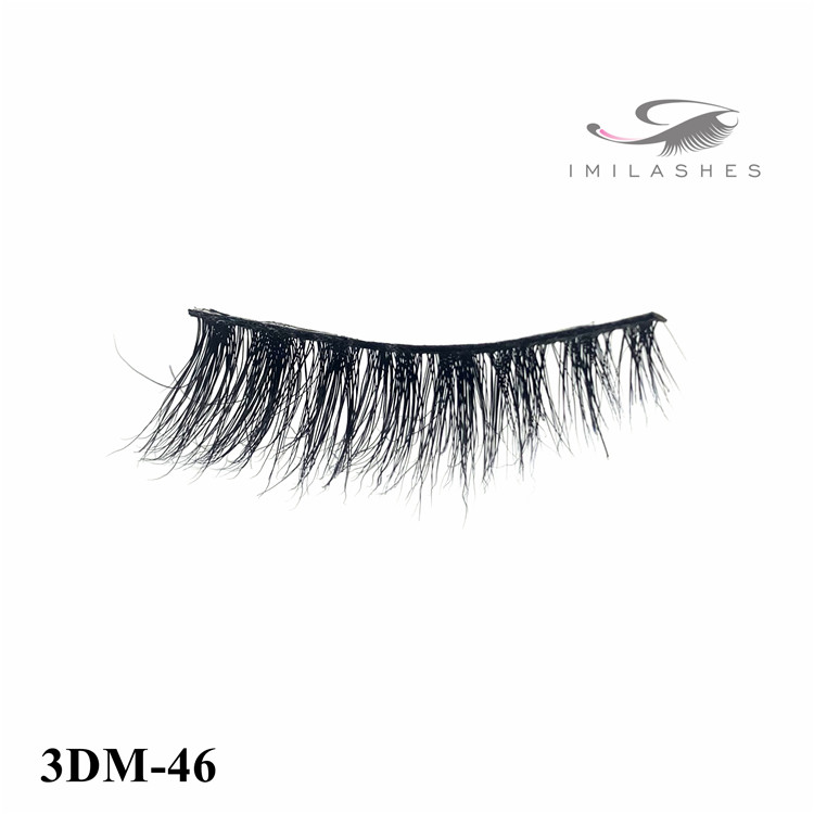 Reusable soft black cotton mink false eyelash wholesale-V