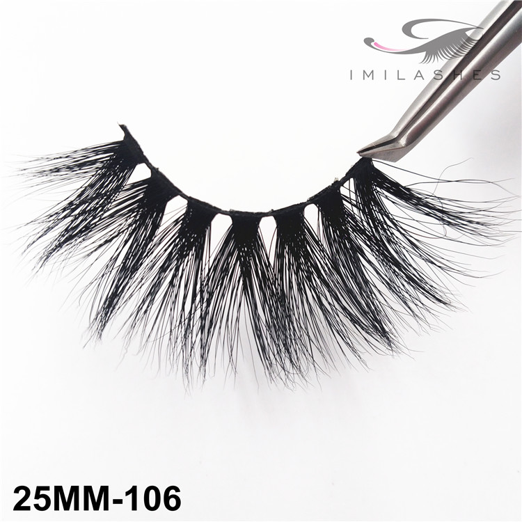 Fluffy full strips handmade real mink lashes wholesale-V