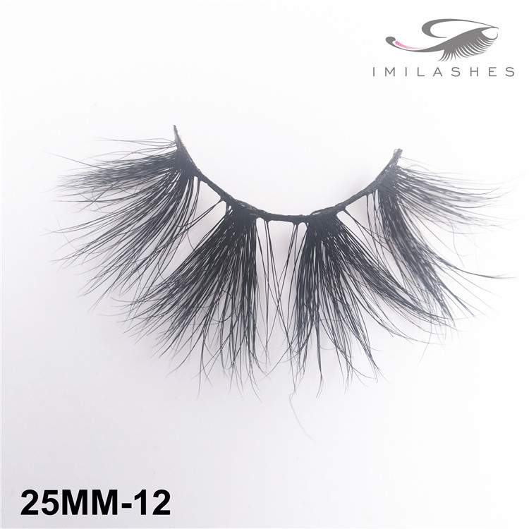 Long dramatic handmade faux mink lashes supply-V