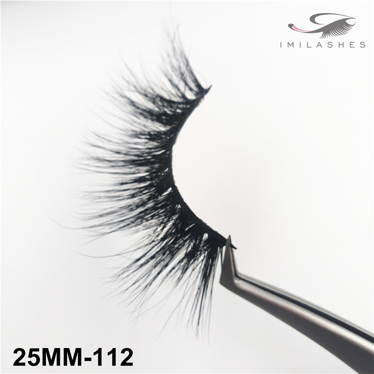 Wholesale 25mm thick handmade full strip mink lashes-V 