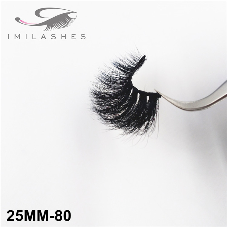 High quality 25mm 3D mink lashes with lightweight and soft band wholesale-V