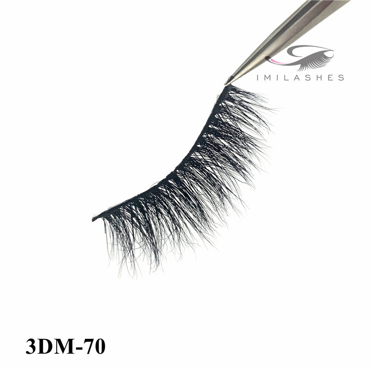 Natural black 3D faux mink hair strip lashes waterproof-L
