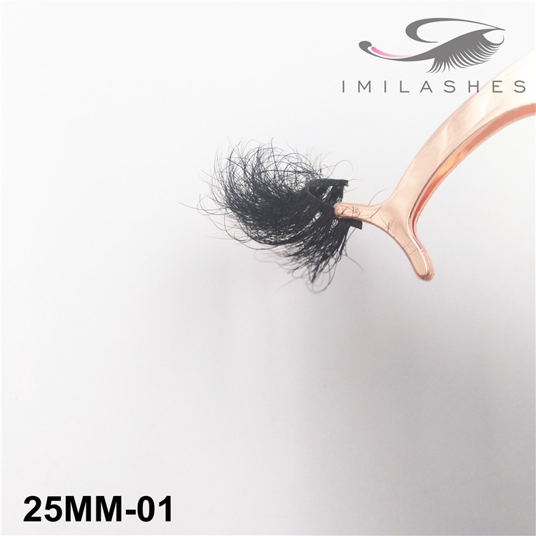 Long fluffy dramatic black25mm mink hair false eyelashes wholesale-V