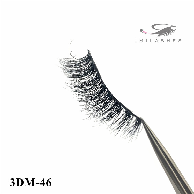 Reusable soft black cotton mink false eyelash wholesale-V